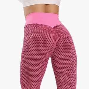 Women's High Waist Yoga Pants with Tummy Control and Scrunched Booty.